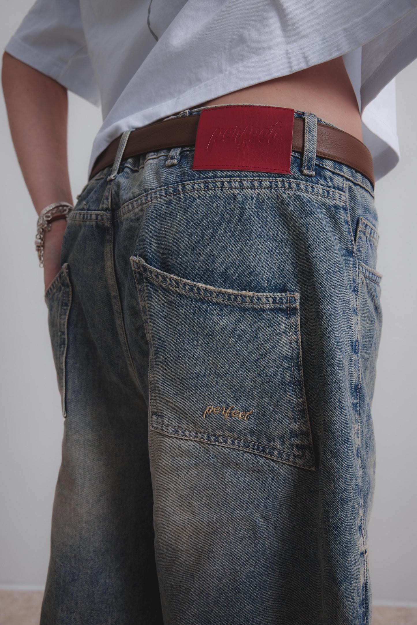 SANDY BLUE DOUBLE KNEE JORTS