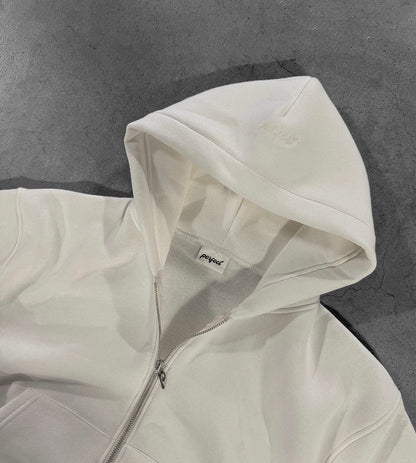 CREAM ZIP HOODIE