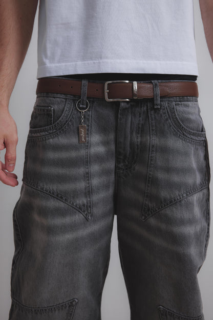 STORM GREY DOUBLE KNEE JEANS